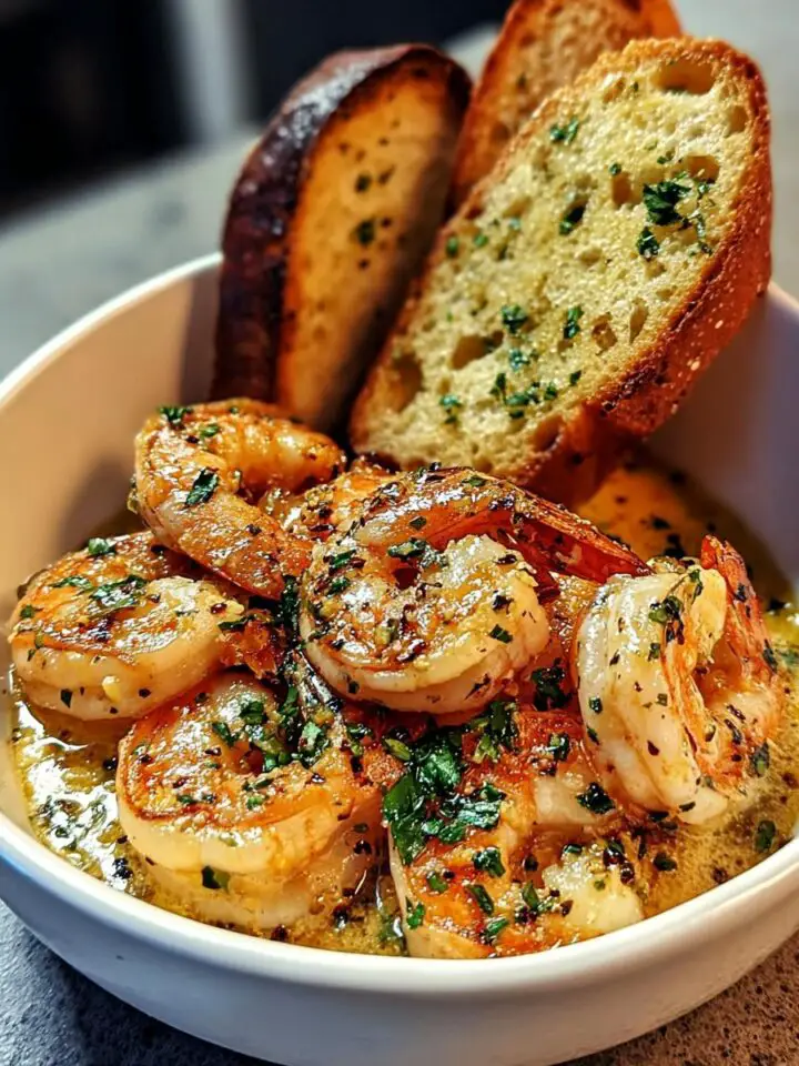 Shrimp Scampi Bowls with Garlic Bread
