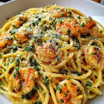 Shrimp Scampi Garlic Cream Pasta