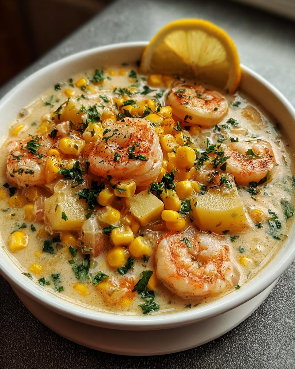 Shrimp and Corn Chowder - detail 1