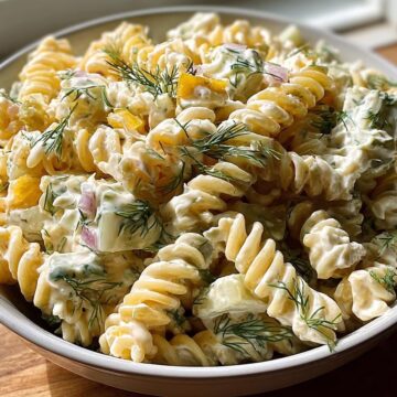 Simple Dill Pickle Pasta Salad