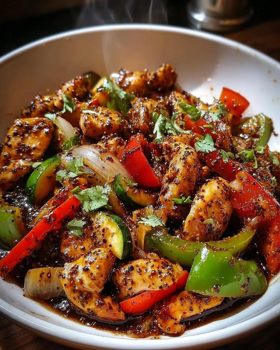 Sizzling Black Pepper Chicken with Crisp Veggies & Garlic Soy Glaze - detail 2