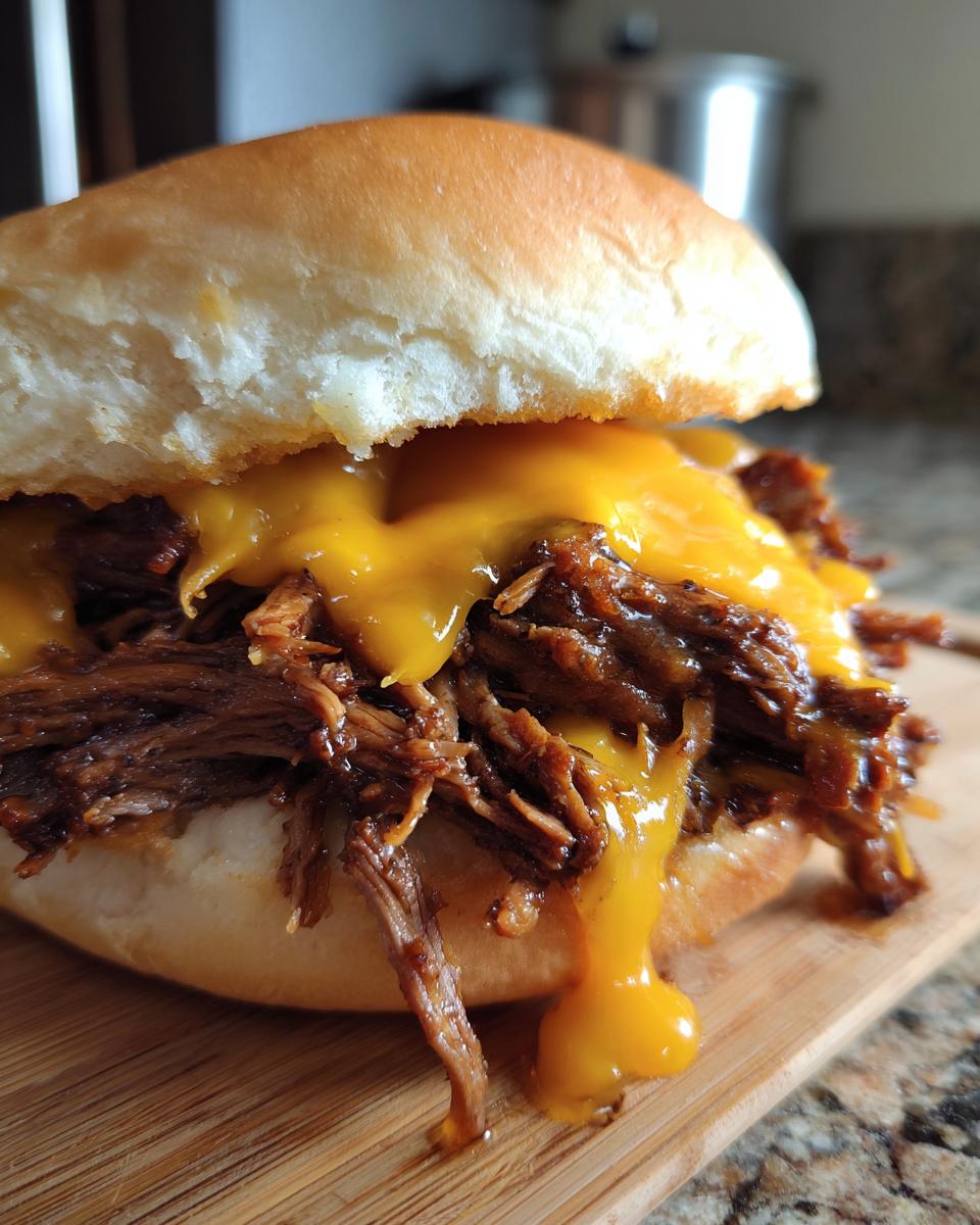 Slow Cooker Beef and Cheddar Sandwiches - detail 1