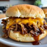 Slow Cooker Beef and Cheddar Sandwiches