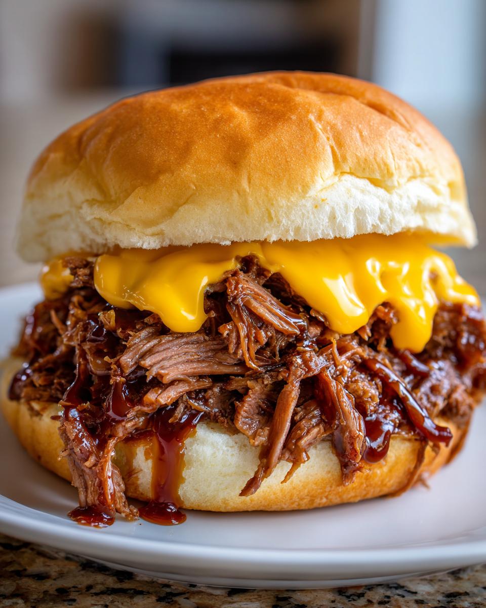 Slow Cooker Beef and Cheddar Sandwiches - detail 3