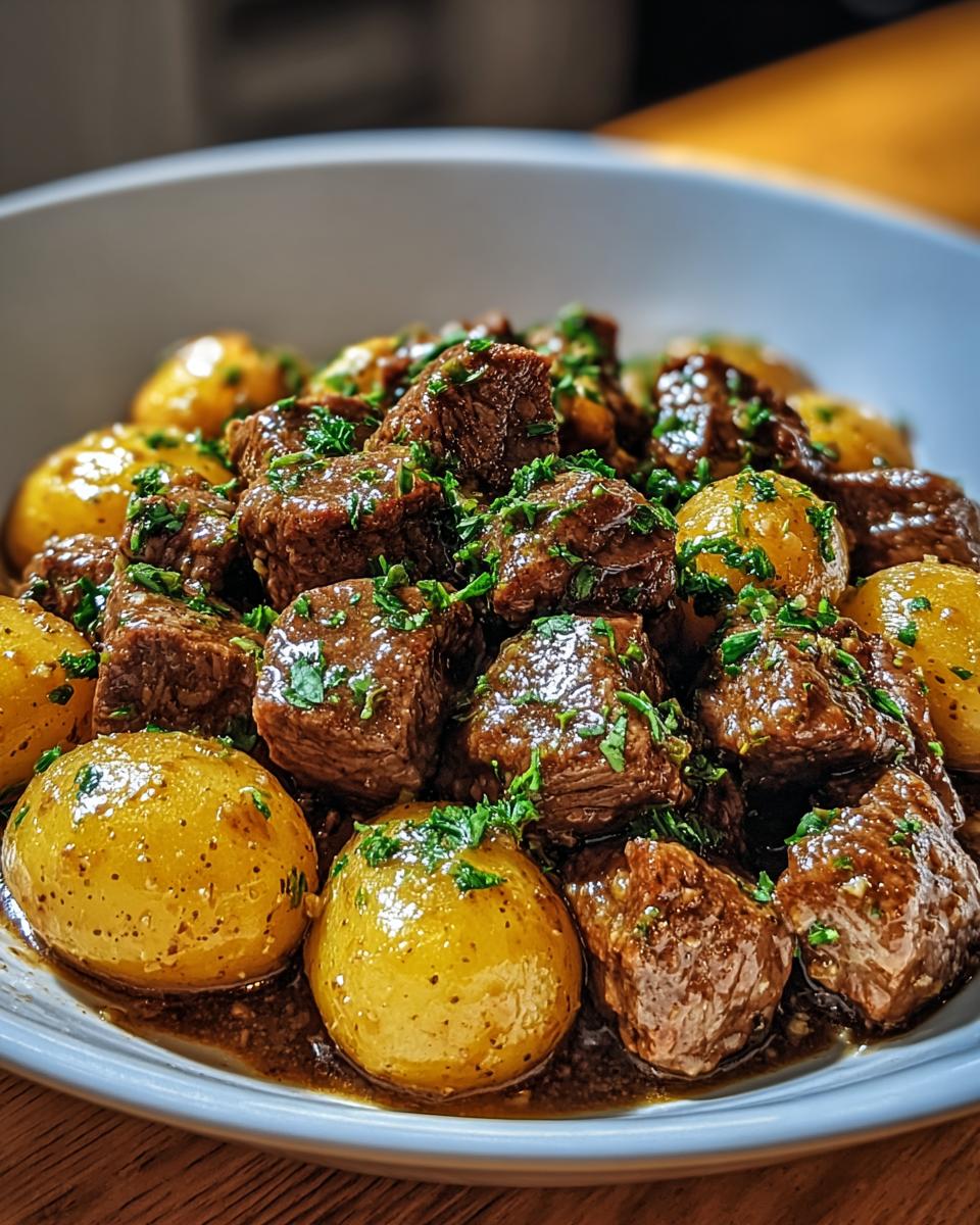 Slow Cooker Garlic Butter Beef Bites & Potatoes - detail 3