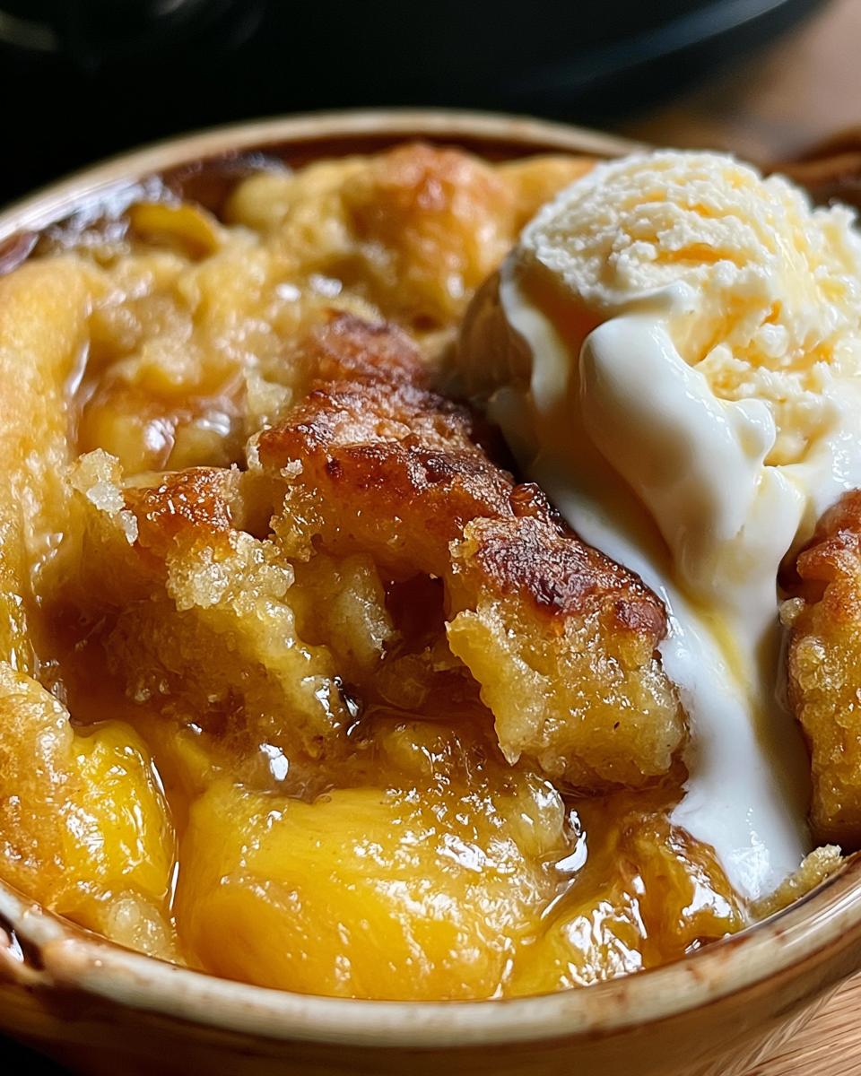Slow Cooker Peach Cobbler - detail 1