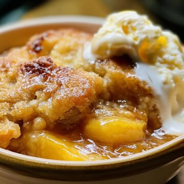 Slow Cooker Peach Cobbler