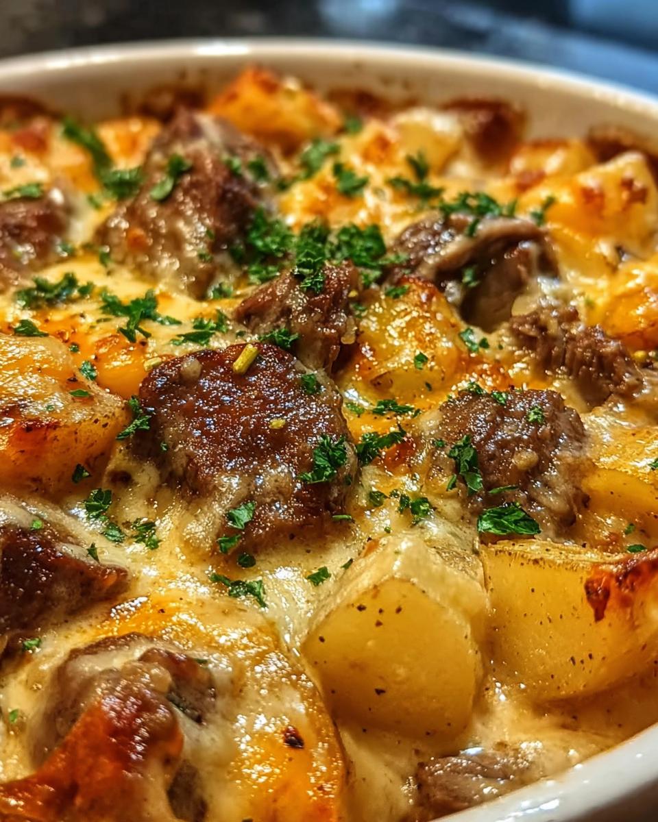 Slow Cooker Steak and Cheddar Potato Casserole - detail 1