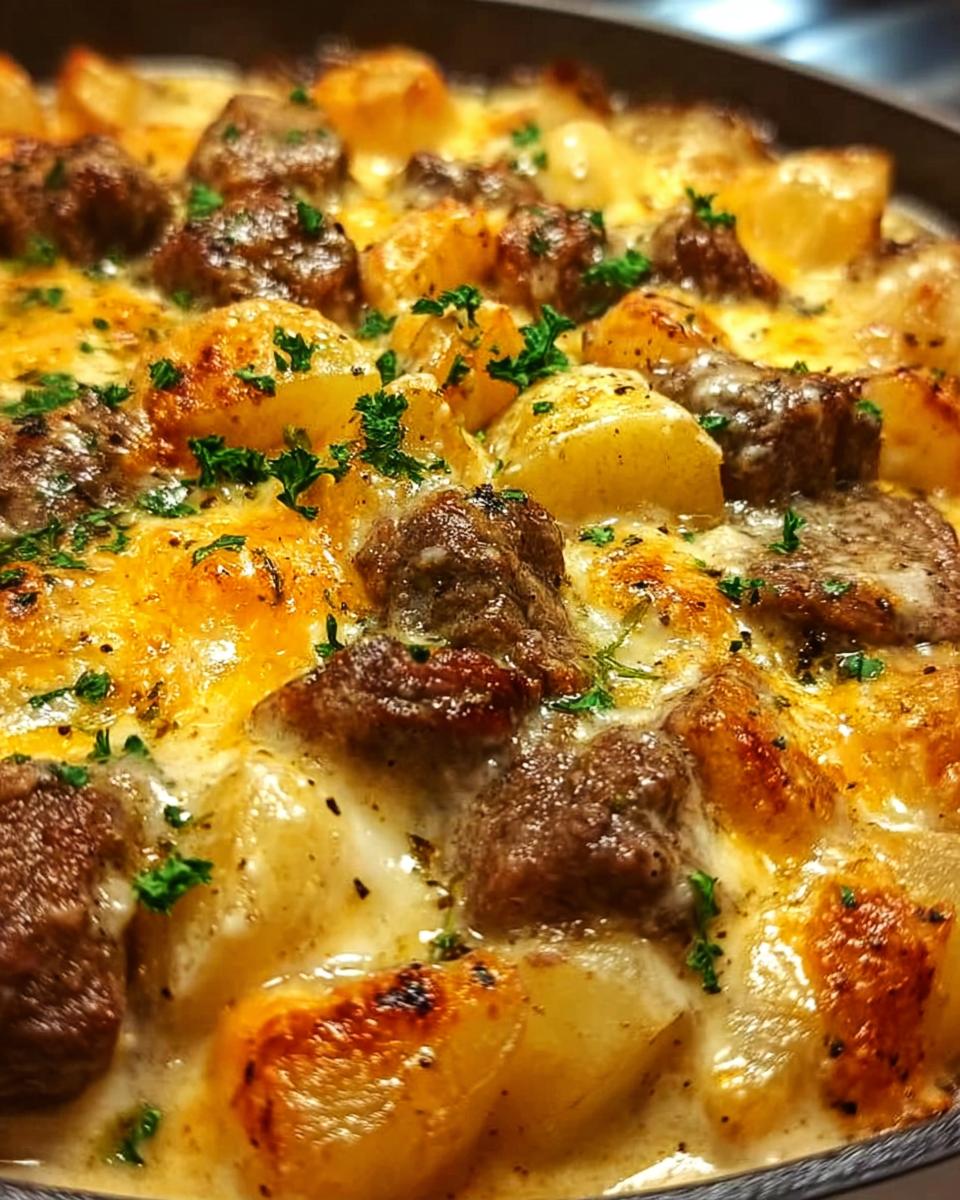 Slow Cooker Steak and Cheddar Potato Casserole - detail 2