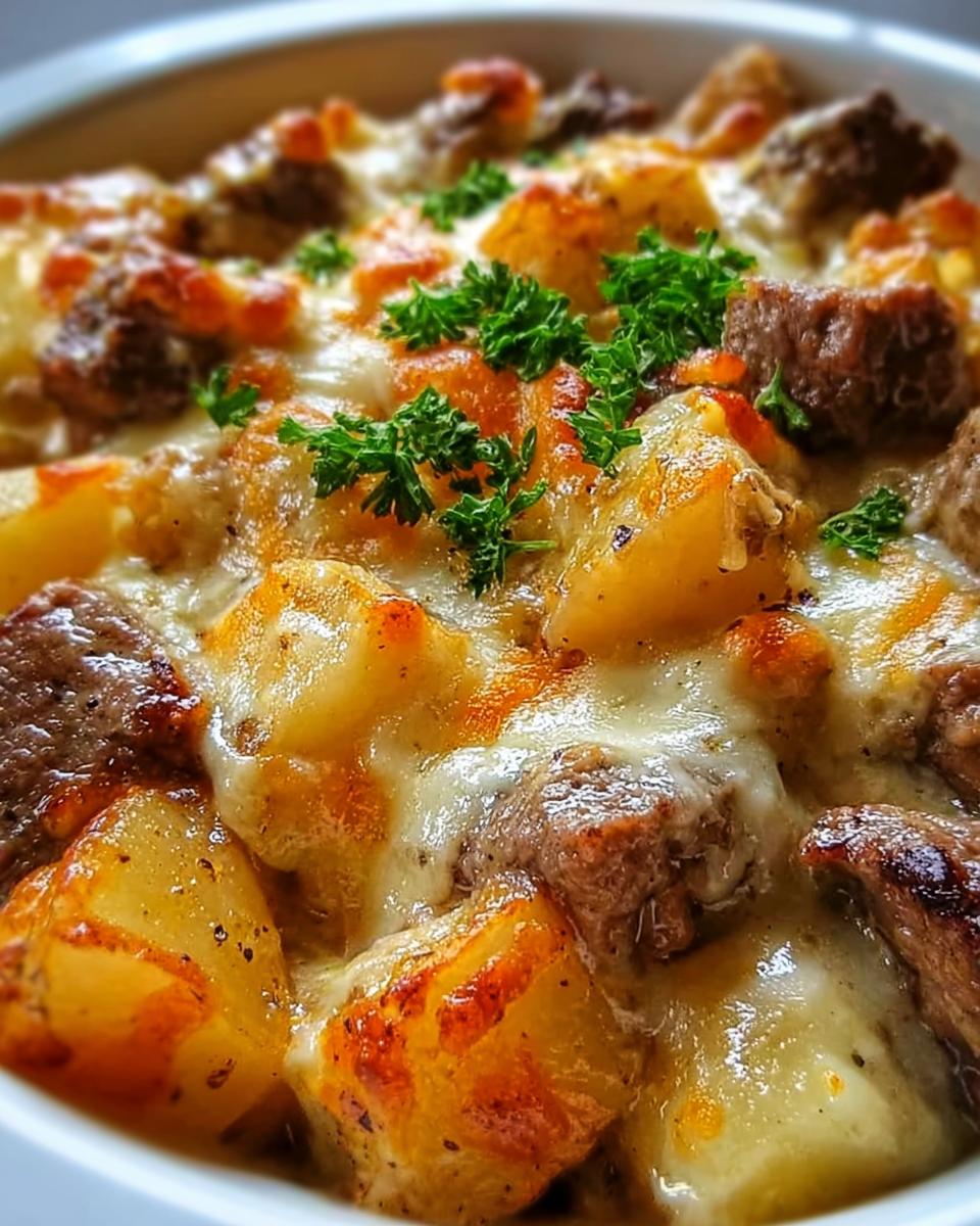 Slow Cooker Steak and Cheddar Potato Casserole - detail 3