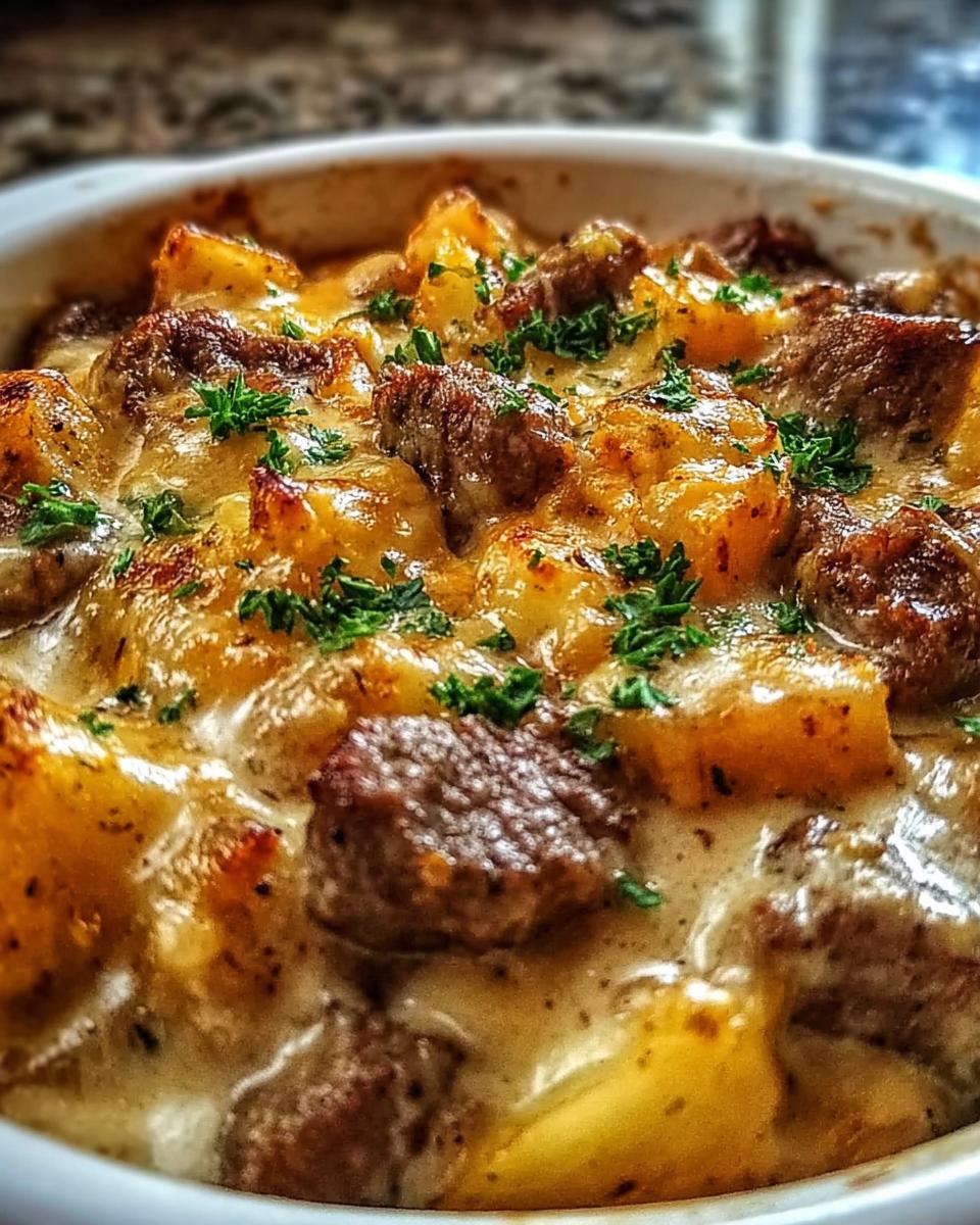Slow Cooker Steak and Cheddar Potato Casserole - detail 4