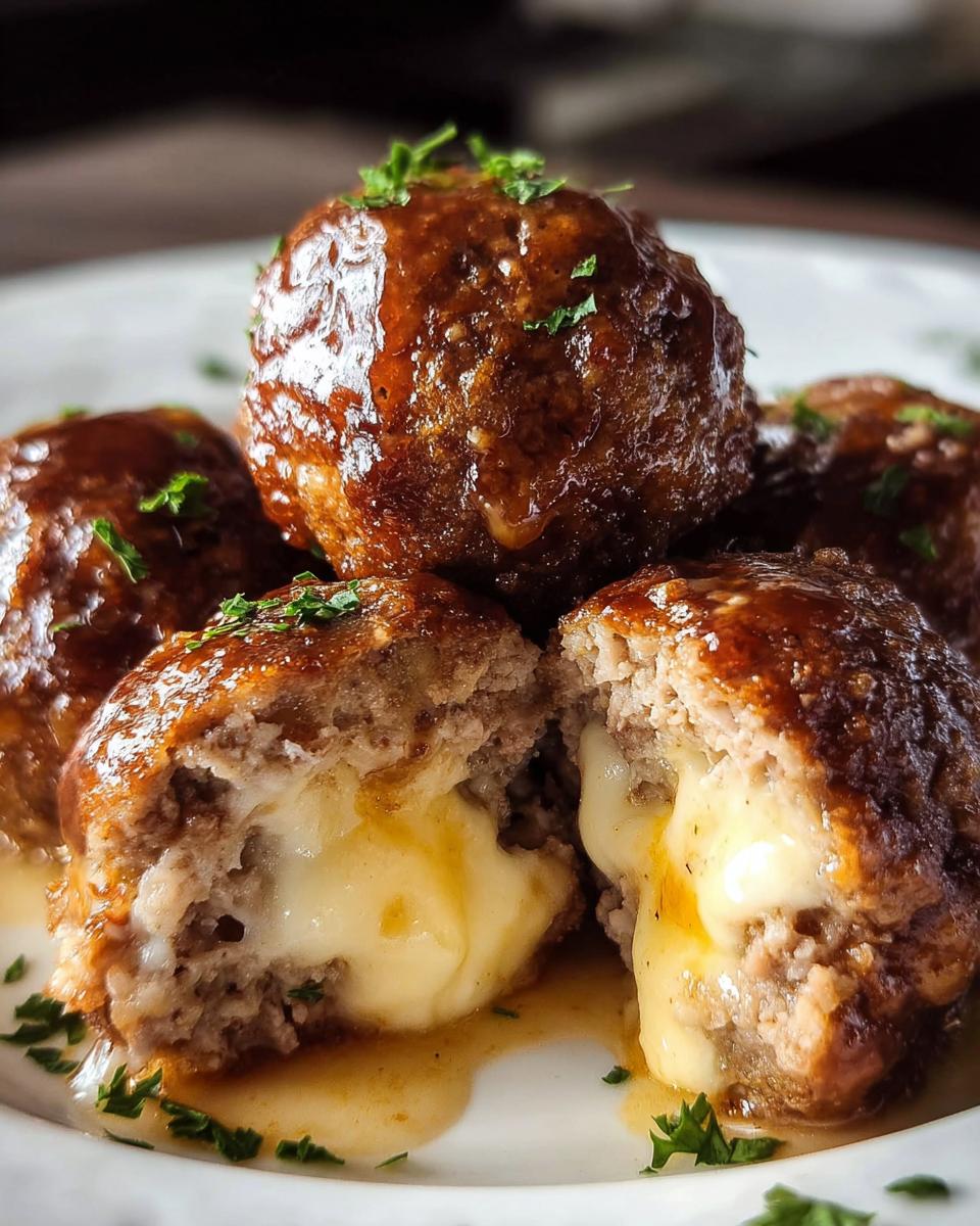 Smoked Cheese Stuffed Meatballs - detail 1