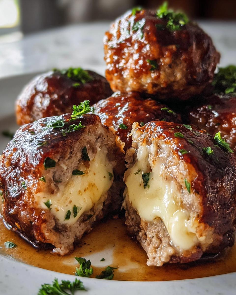 Smoked Cheese Stuffed Meatballs - detail 2