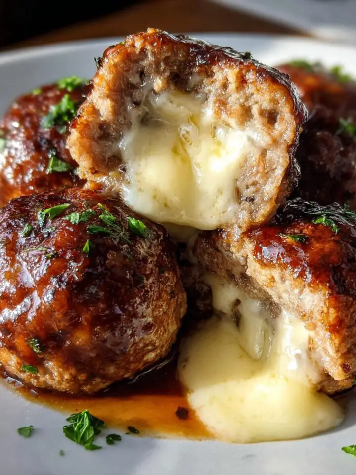 Smoked Cheese Stuffed Meatballs