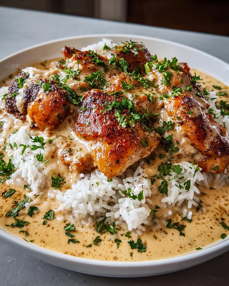 Smothered Chicken and Rice - detail 1