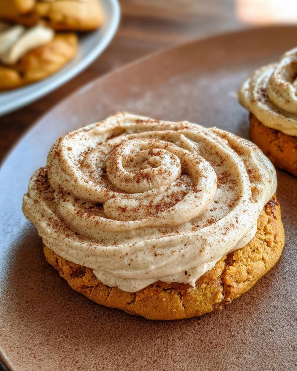 Soft Pumpkin Cookies with Cinnamon Frosting - detail 1