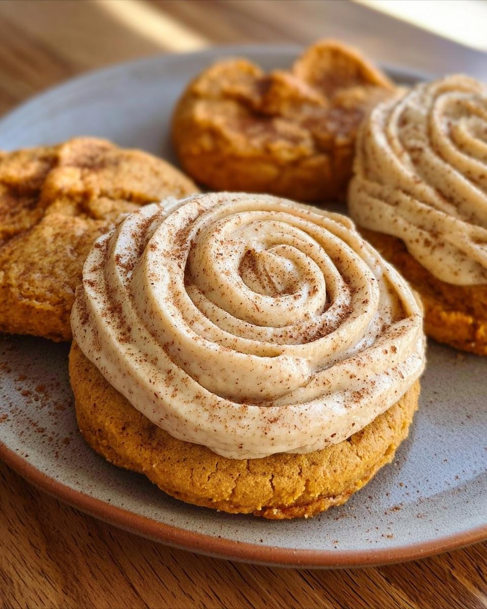 Soft Pumpkin Cookies with Cinnamon Frosting - detail 2