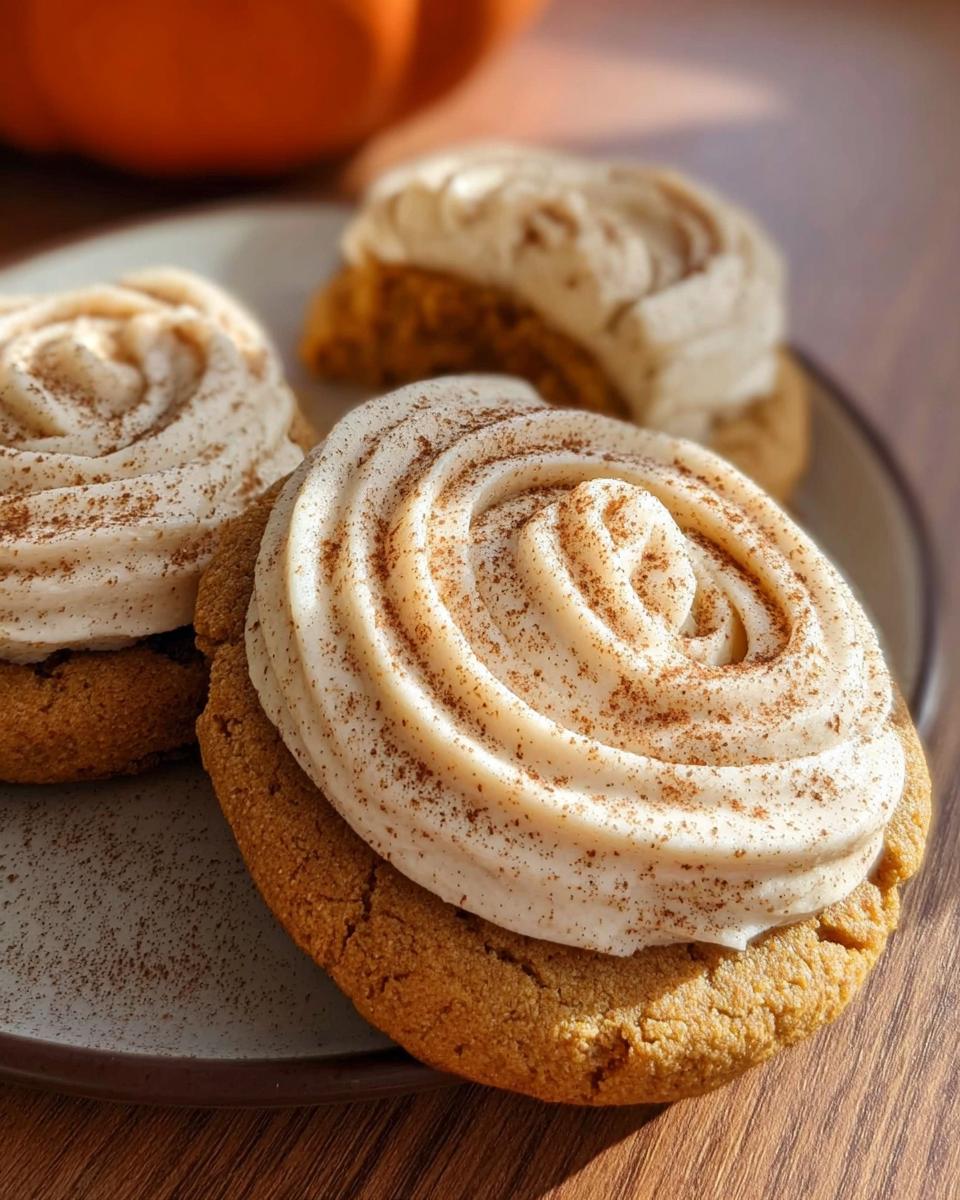 Soft Pumpkin Cookies with Cinnamon Frosting - detail 3