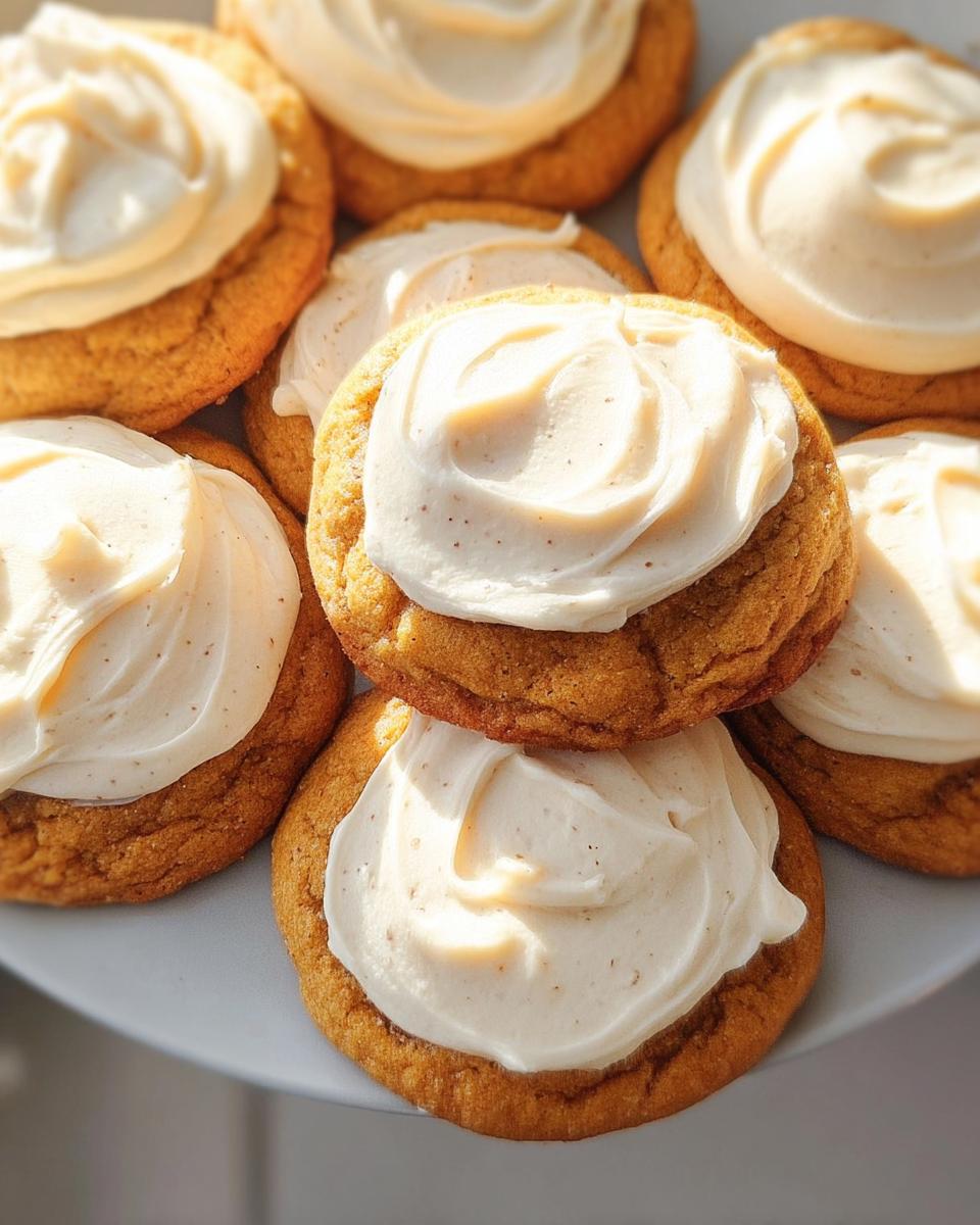 Soft Pumpkin Cookies with Cream Cheese Frosting - detail 1