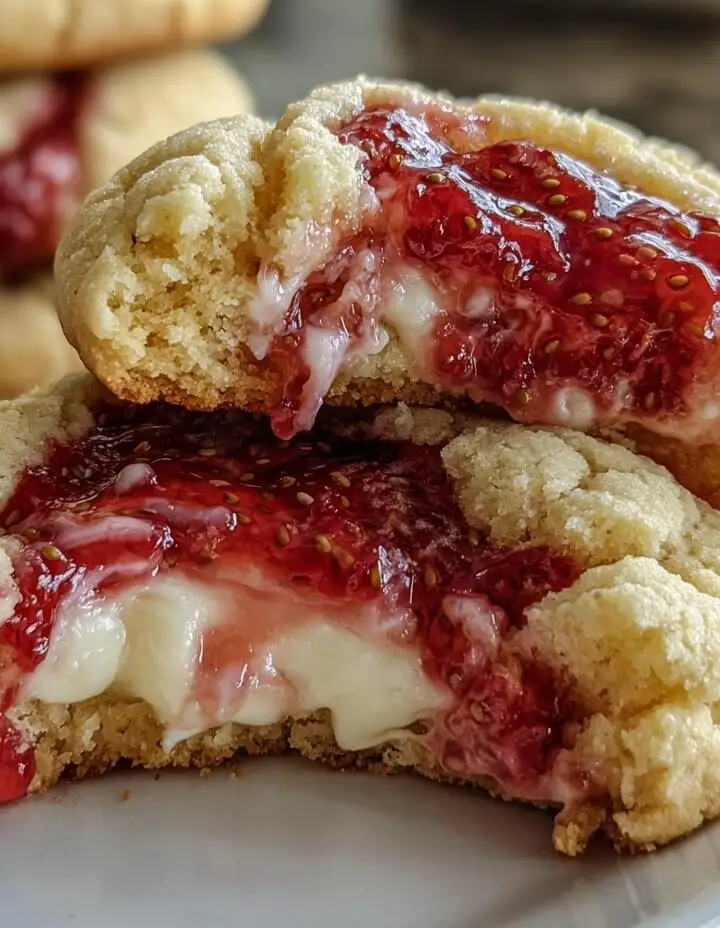 Soft Strawberry Cheesecake Cookies