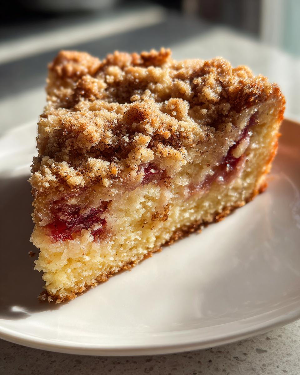 Sour Cream Rhubarb Coffee Cake - detail 1