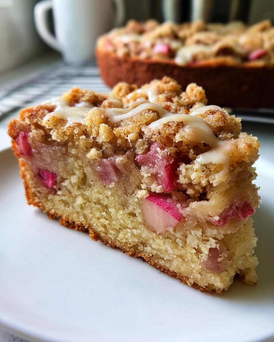 Sour Cream Rhubarb Coffee Cake - detail 1