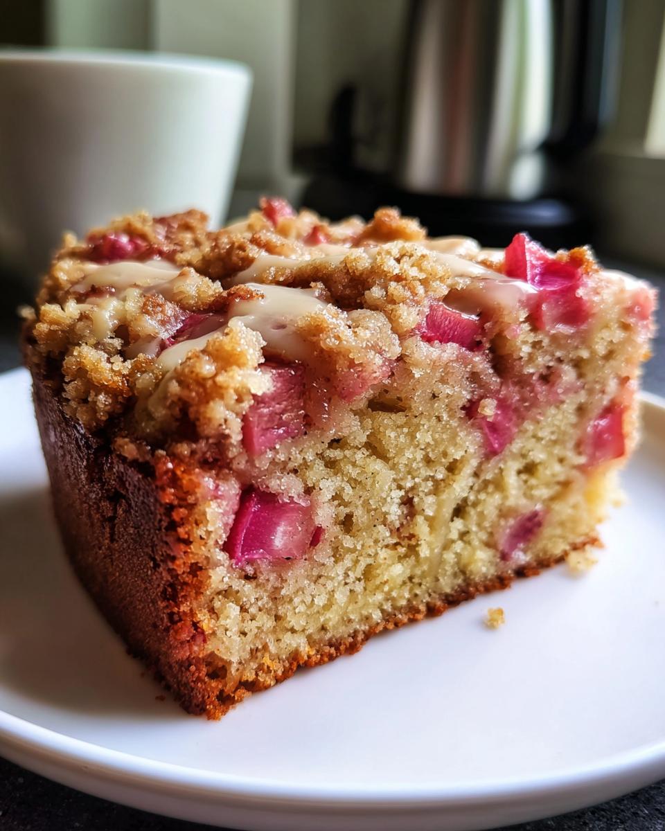 Sour Cream Rhubarb Coffee Cake - detail 2