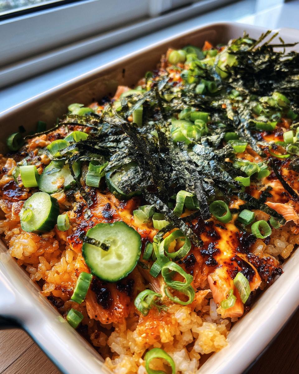Spicy Salmon Sushi Bake - detail 1