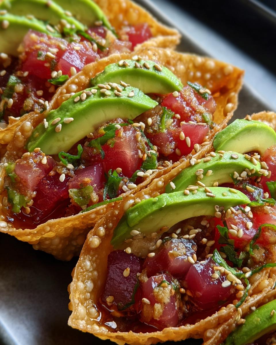 Spicy Tuna Tartare Wonton Tacos - detail 2