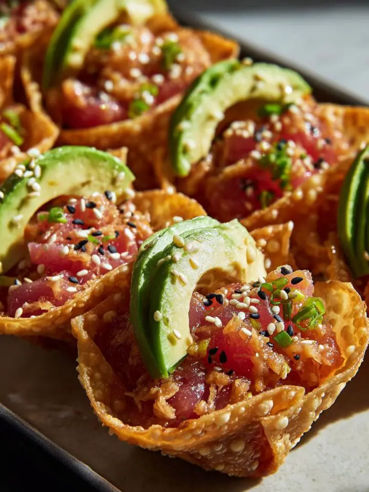 Spicy Tuna Tartare Wonton Tacos