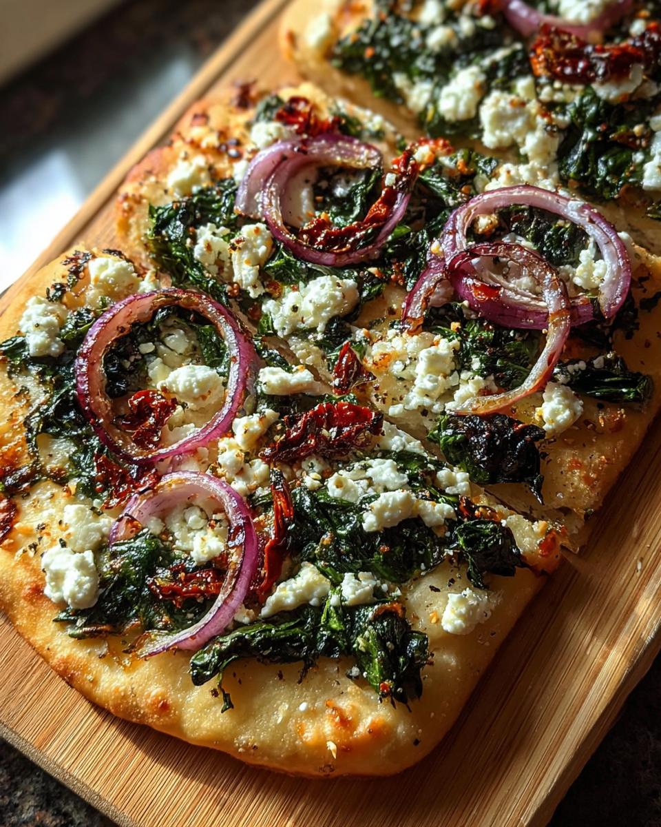 Spinach And Feta Flatbread Pizza - detail 1