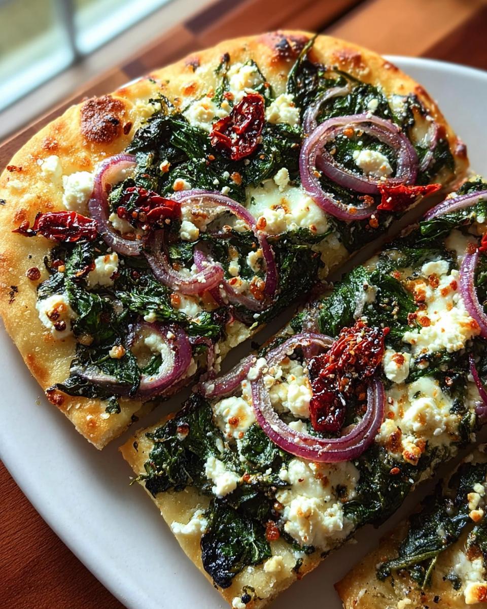Spinach And Feta Flatbread Pizza - detail 2