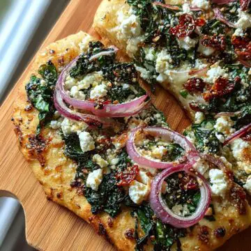 Spinach And Feta Flatbread Pizza