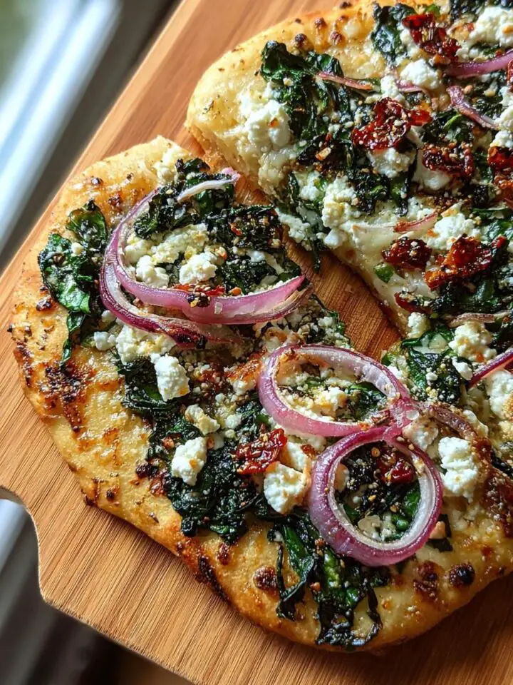 Spinach And Feta Flatbread Pizza