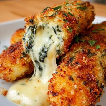 Spinach Dip Mozzarella Sticks