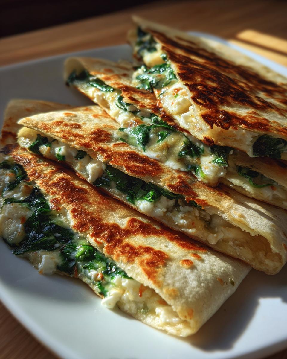 Spinach and Feta Quesadillas - detail 2