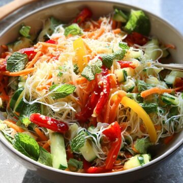 Spring Roll Salad with Spicy Ginger Dressing