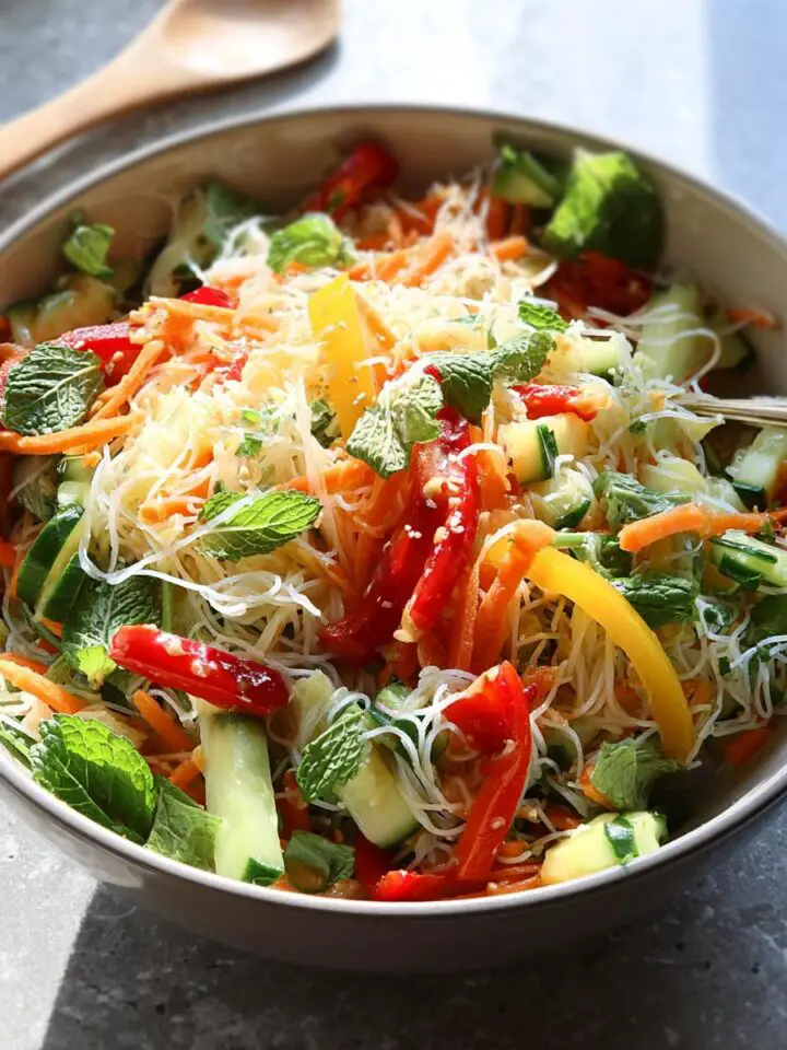 Spring Roll Salad with Spicy Ginger Dressing