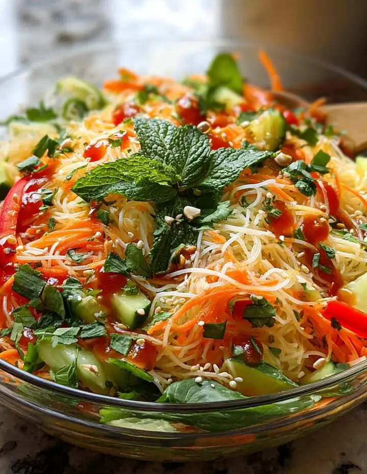 Spring Roll Salad with Spicy Ginger Dressing