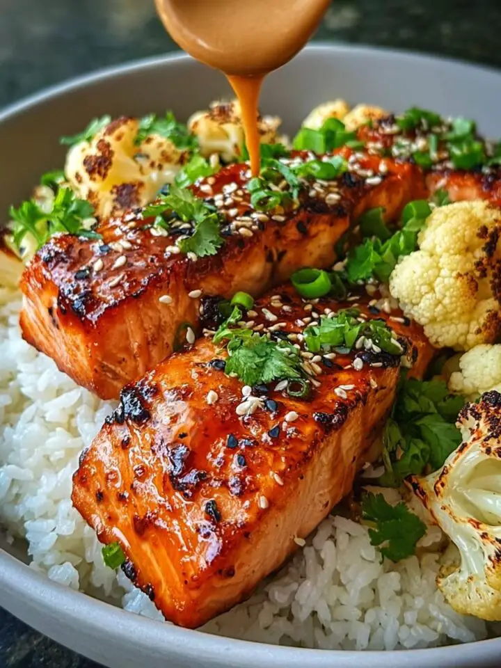 Sriracha Honey Salmon Bowls