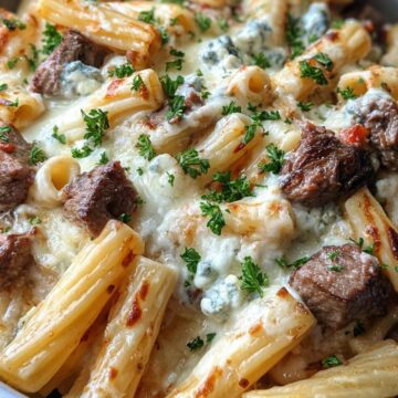Steak & Blue Cheese Rigatoni Bake
