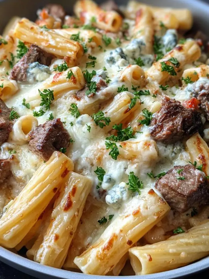 Steak & Blue Cheese Rigatoni Bake
