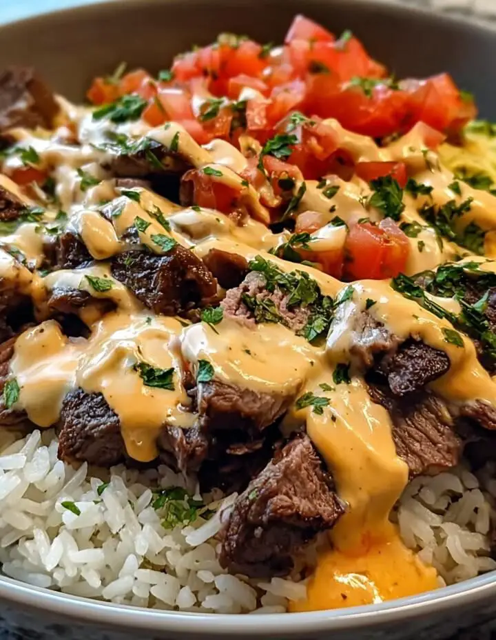 Steak Queso Rice Bowl