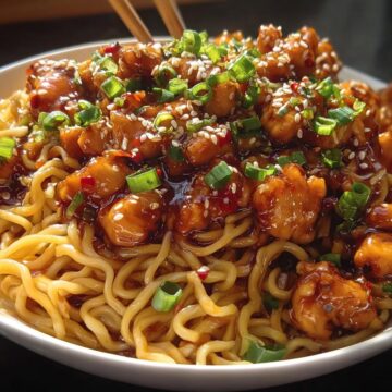 Sticky Garlic Chicken Noodles
