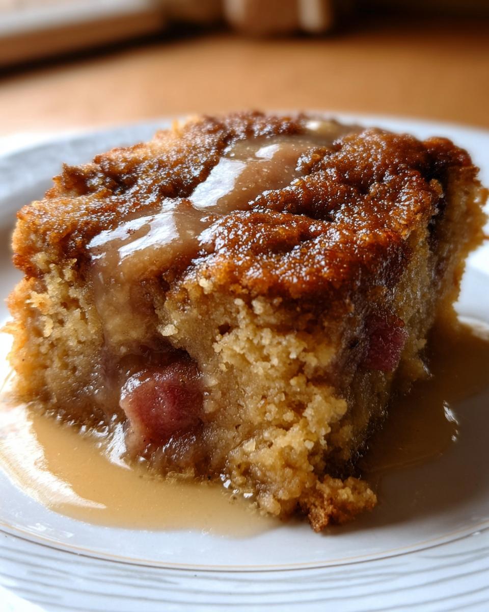 Sticky Rhubarb Pudding - detail 1