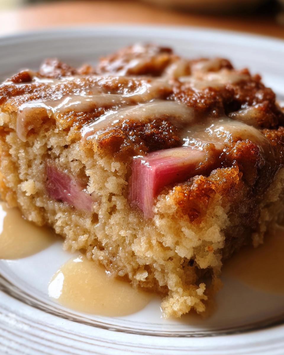 Sticky Rhubarb Pudding - detail 2
