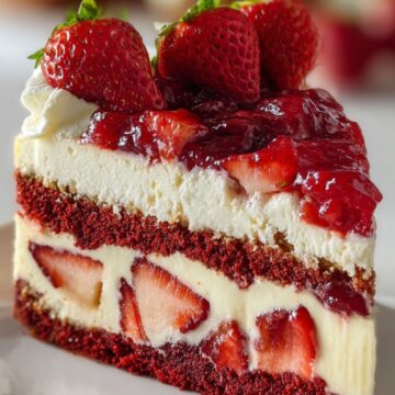 Strawberries and Cream Dream Layer Cheesecake Cake