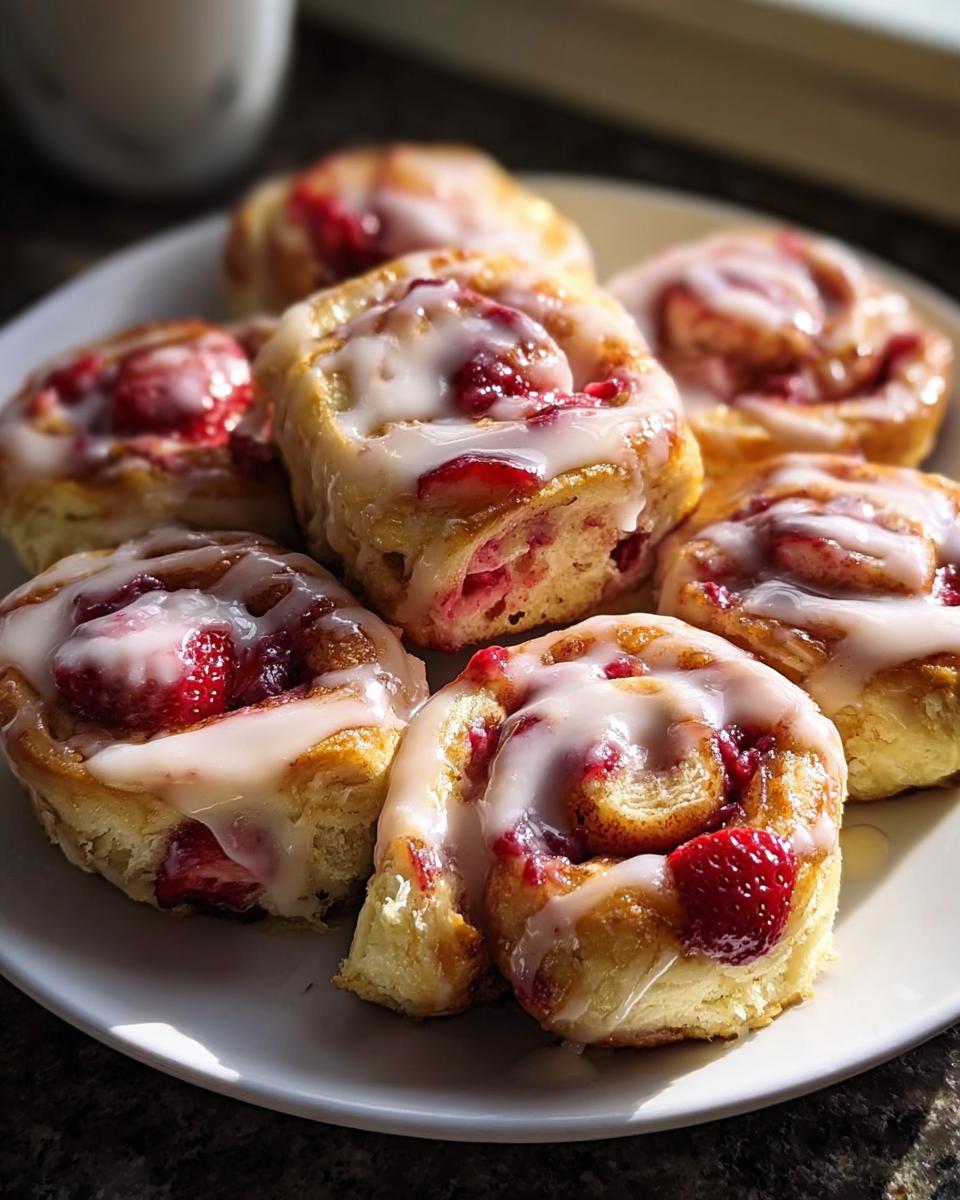 Strawberry Cheesecake Cinnamon Rolls - detail 1
