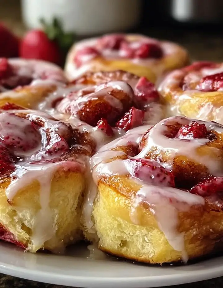 Strawberry Cheesecake Cinnamon Rolls