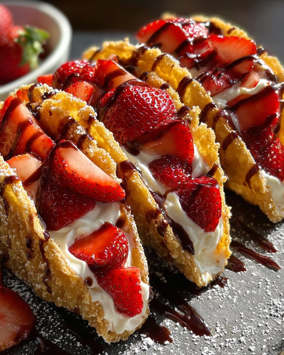 Strawberry Cheesecake Dessert Tacos - detail 1